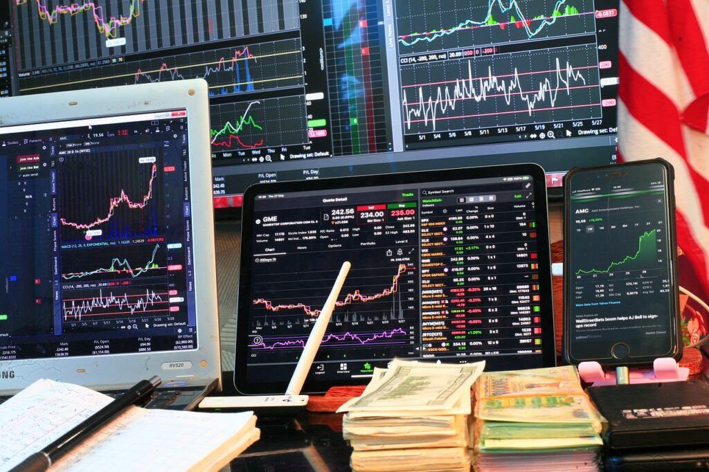 computer terminal and charts